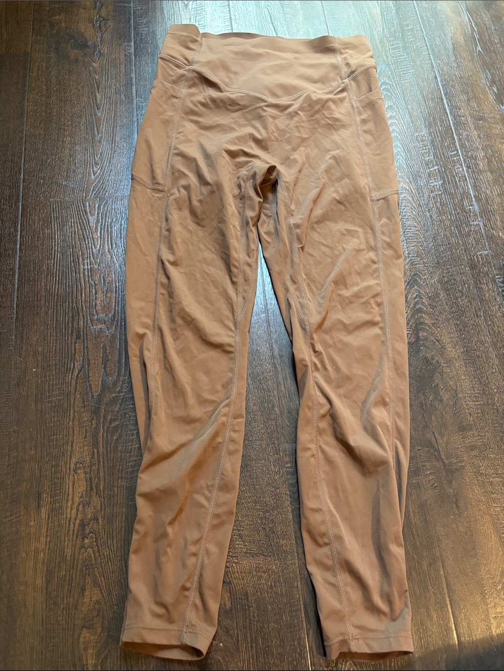 Halara High Waisted Scrunch Butt Lifting Tummy Control Pocket Legging - Camel M